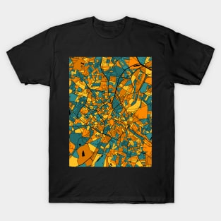 Birmingham Map Pattern in Orange & Teal T-Shirt